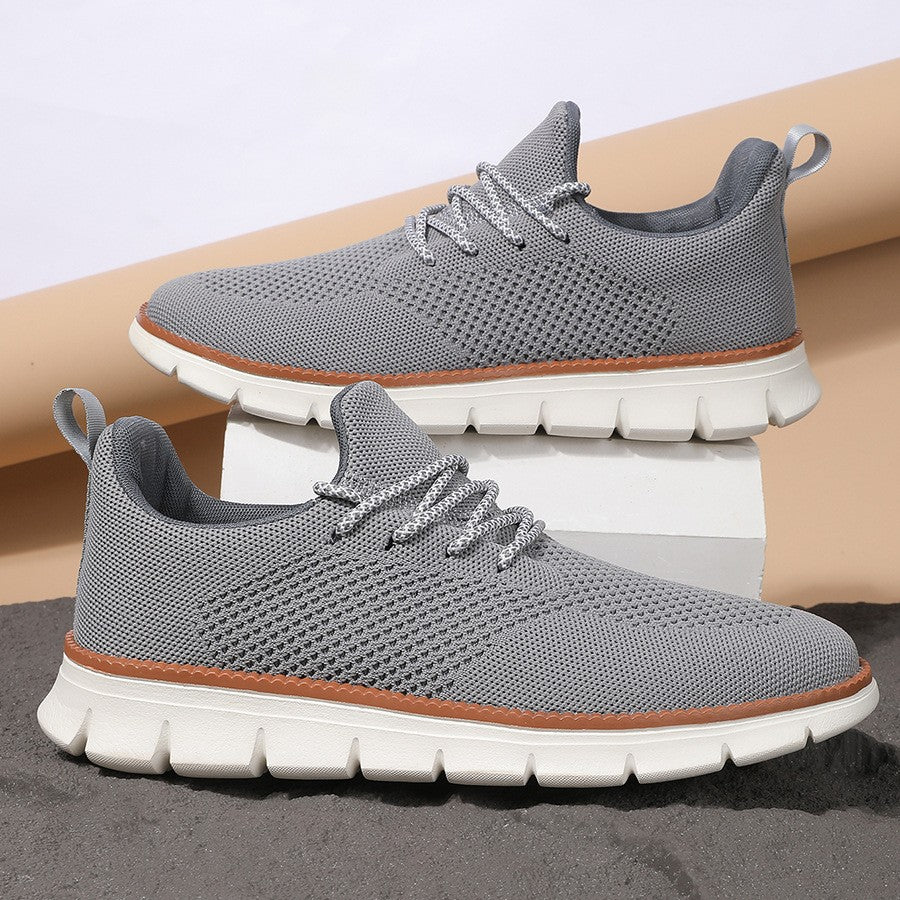 Liam Men's Casual Knit Mesh Sneakers - Gray
