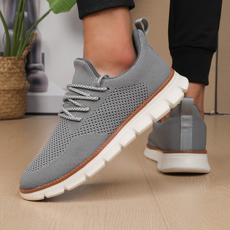 Liam Men's Casual Knit Mesh Sneakers - Gray side
