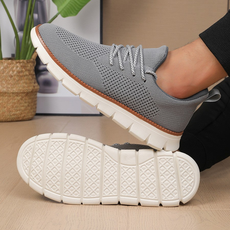 Liam Men's Casual Knit Mesh Sneakers - Gray detail