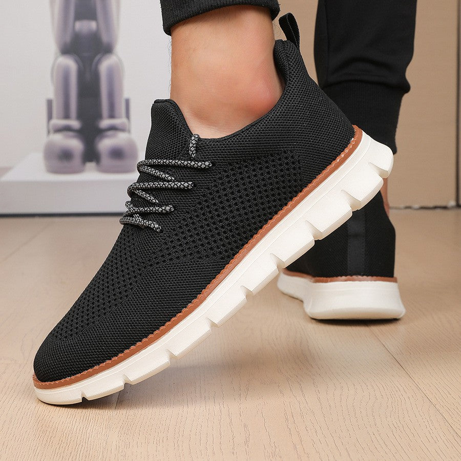 Liam Men's Casual Knit Mesh Sneakers - Black side