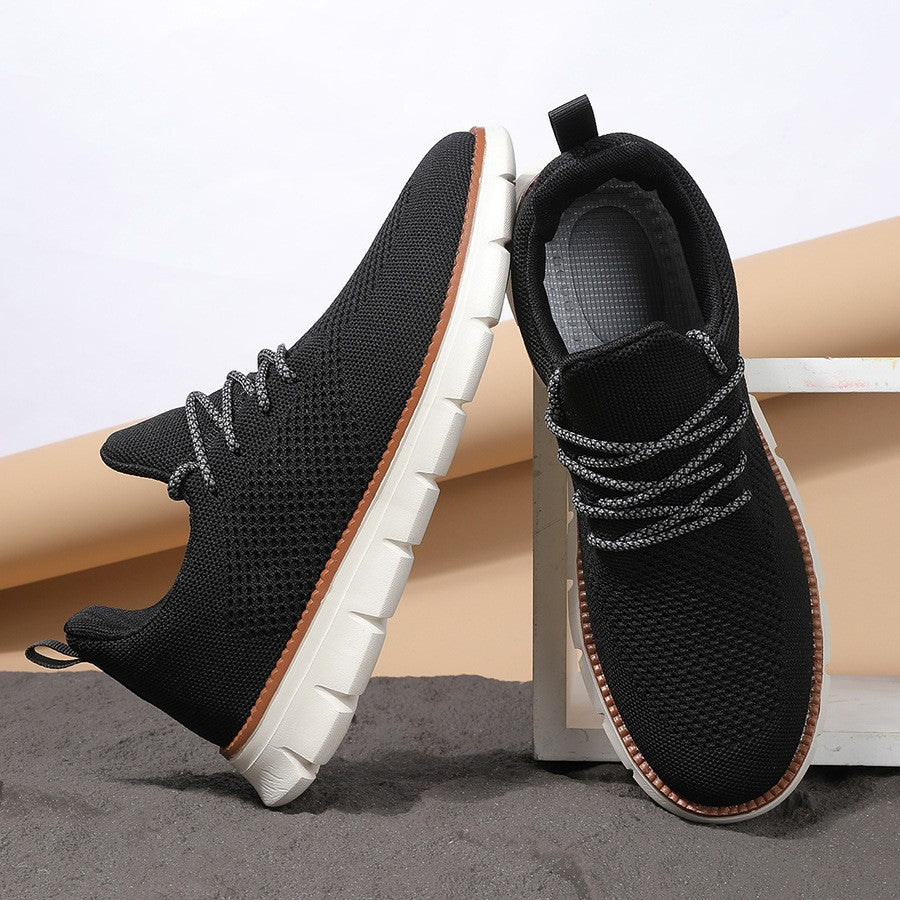 Liam Men's Casual Knit Mesh Sneakers - Black detail