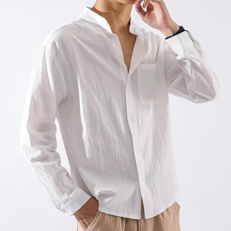 Oliver linen shirt detail