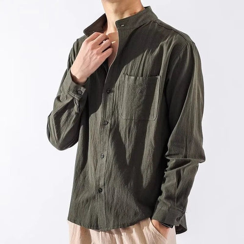 Oliver Green linen shirt front